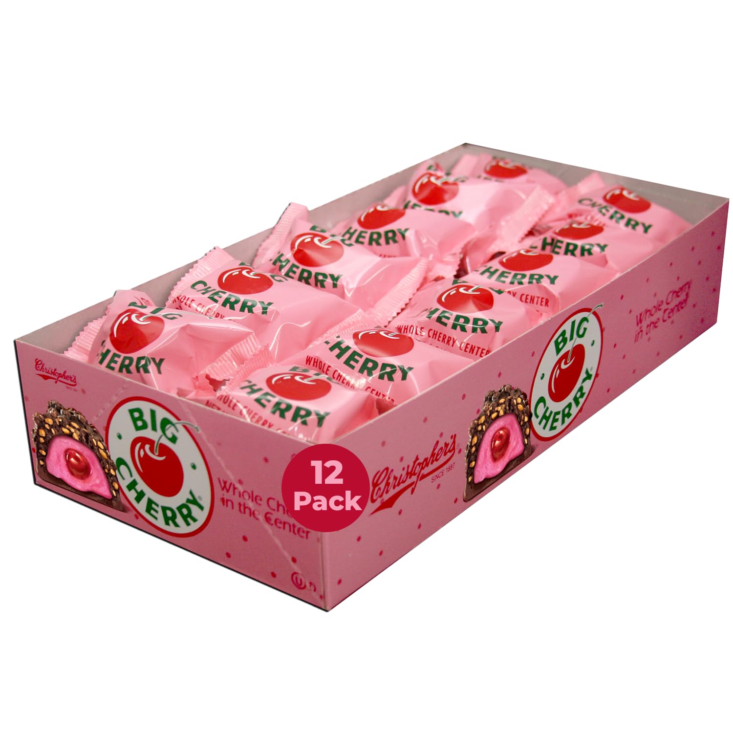 Amazon.com : Big Cherry Candy Bars, Pack of 12 - Whole Real Cherry